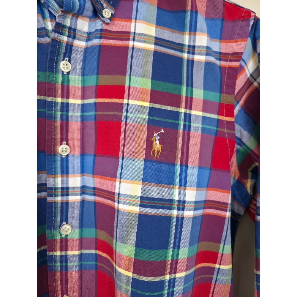 Ralph Lauren Plaid Button Down Shirt Mens Size S Multicolor Pony Logo Cotton - Picture 4 of 12